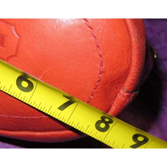 Coach 2007 Bleecker Tattersall Red Burnished Saddle Leather Duffle Bucket Bag - Picture 12 of 14